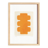 Peinture sur papier "NUX" jaune safran signée Eawy