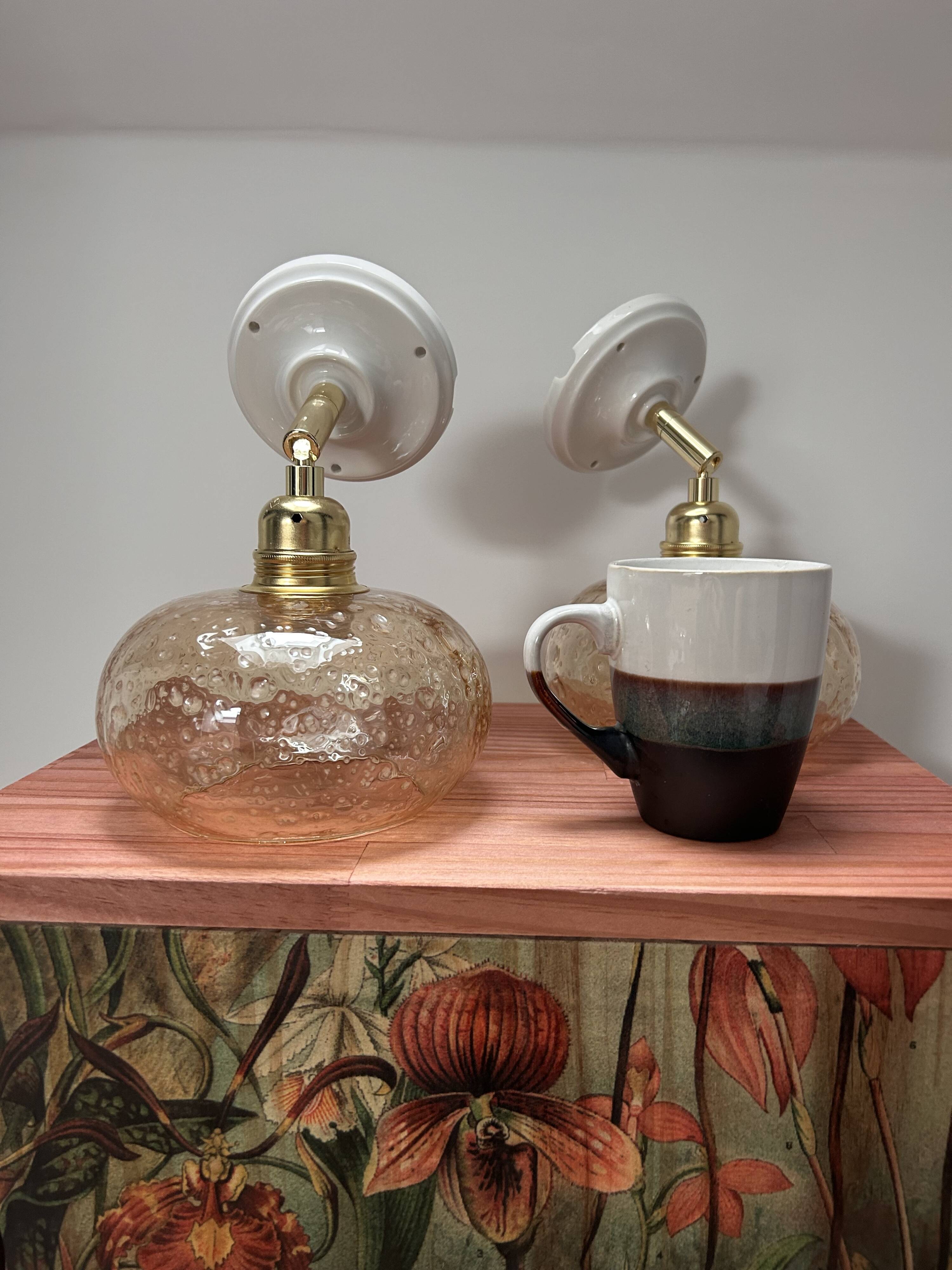 Pair of golden wall lights