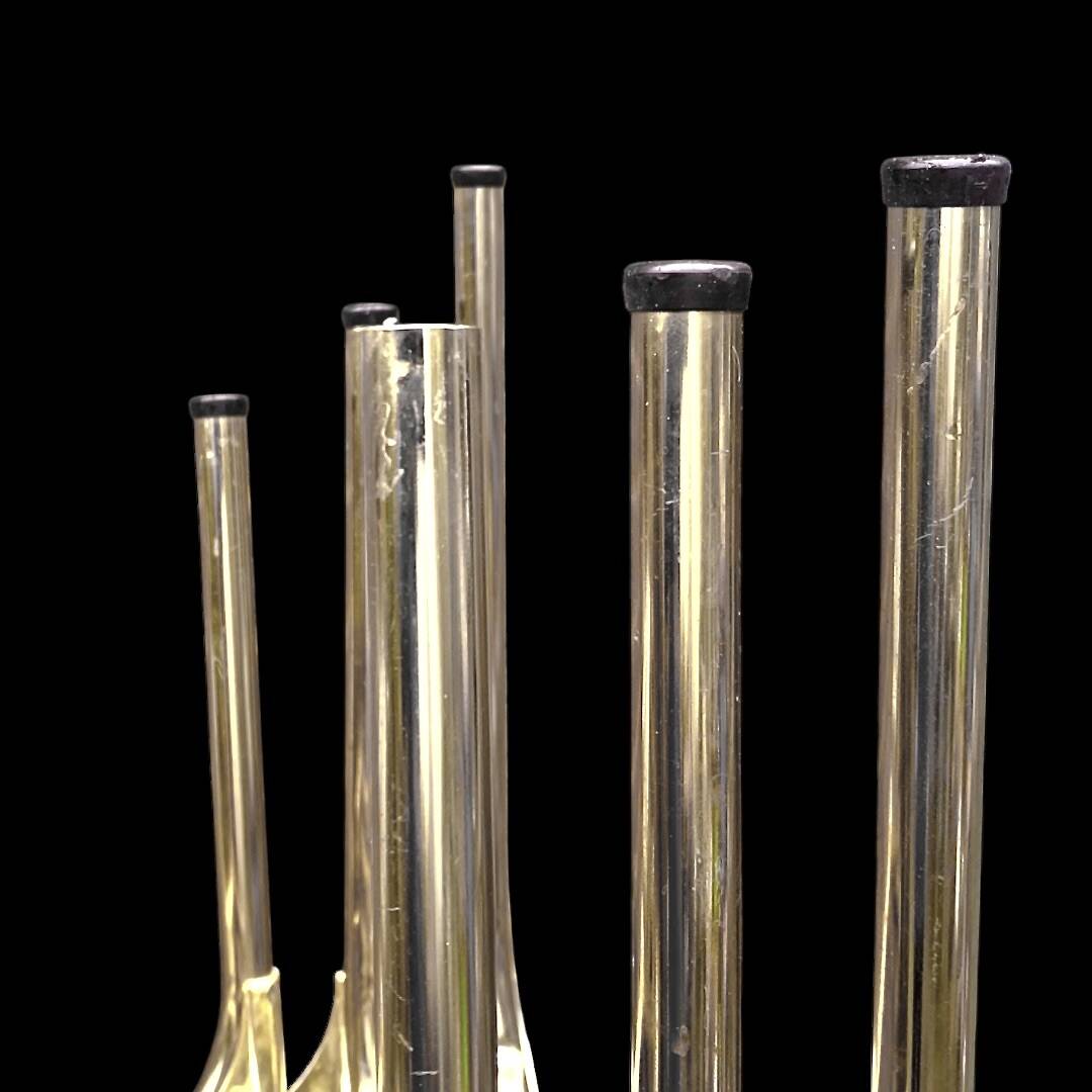 Trio of nesting tables in gold, smoked safety glass, 1970s