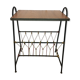 Side table metal black scoubidou and wood
