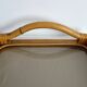 Plateau vintage bambou verre fumé années 70