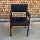 Vintage Armchair from the 70s/80s in wenge with black fabric, handmade.