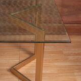 Designer table with golden base