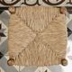 Vintage low stool in wood and straw – Woven straw seat
