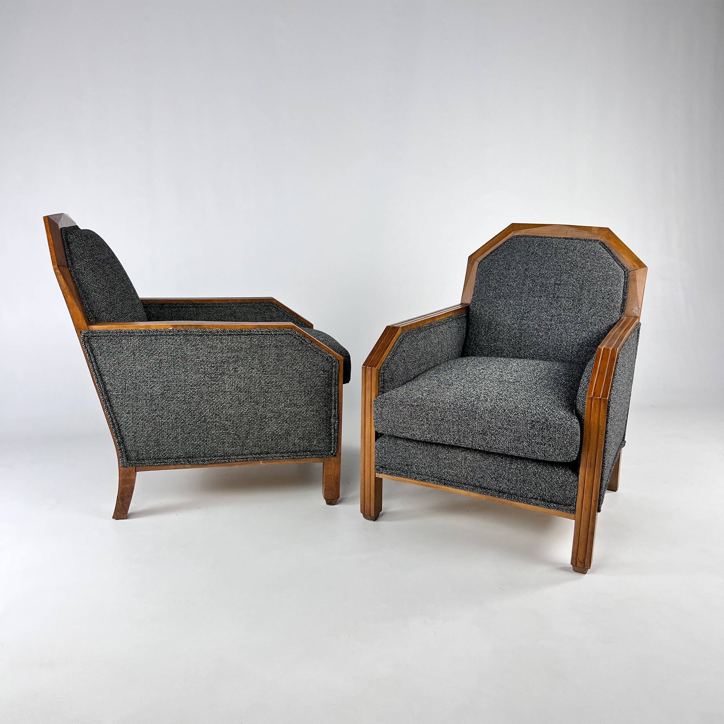 Set of 2 Art Deco Club Chairs, France, 1930s