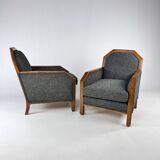 Set of 2 Art Deco Club Chairs, France, 1930s