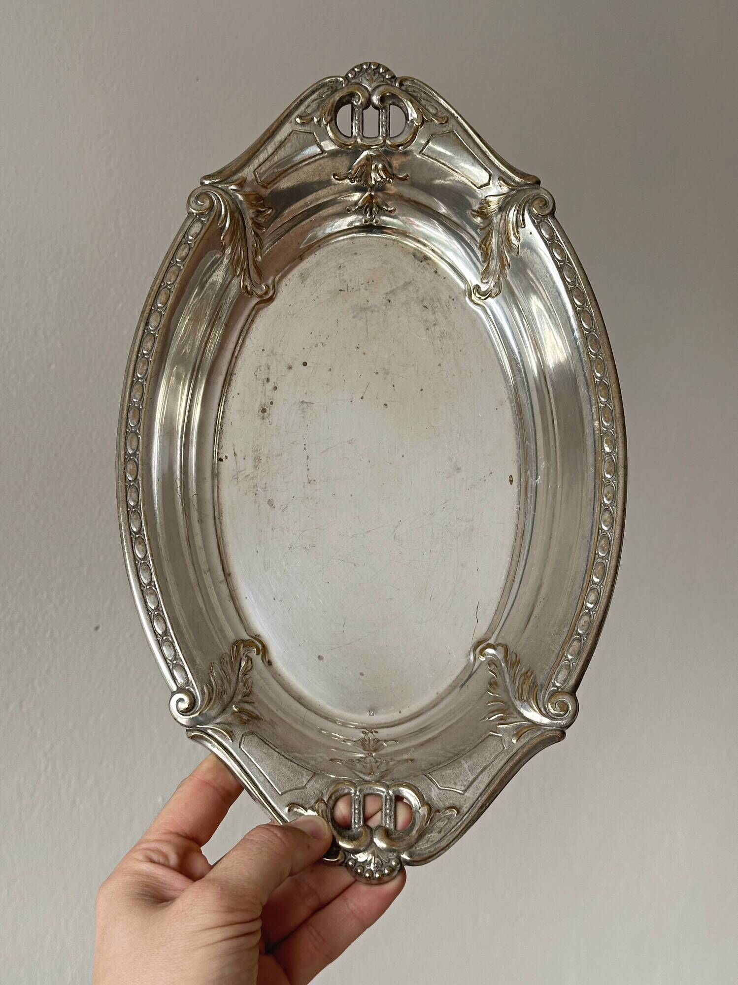 Antique silver bread basket