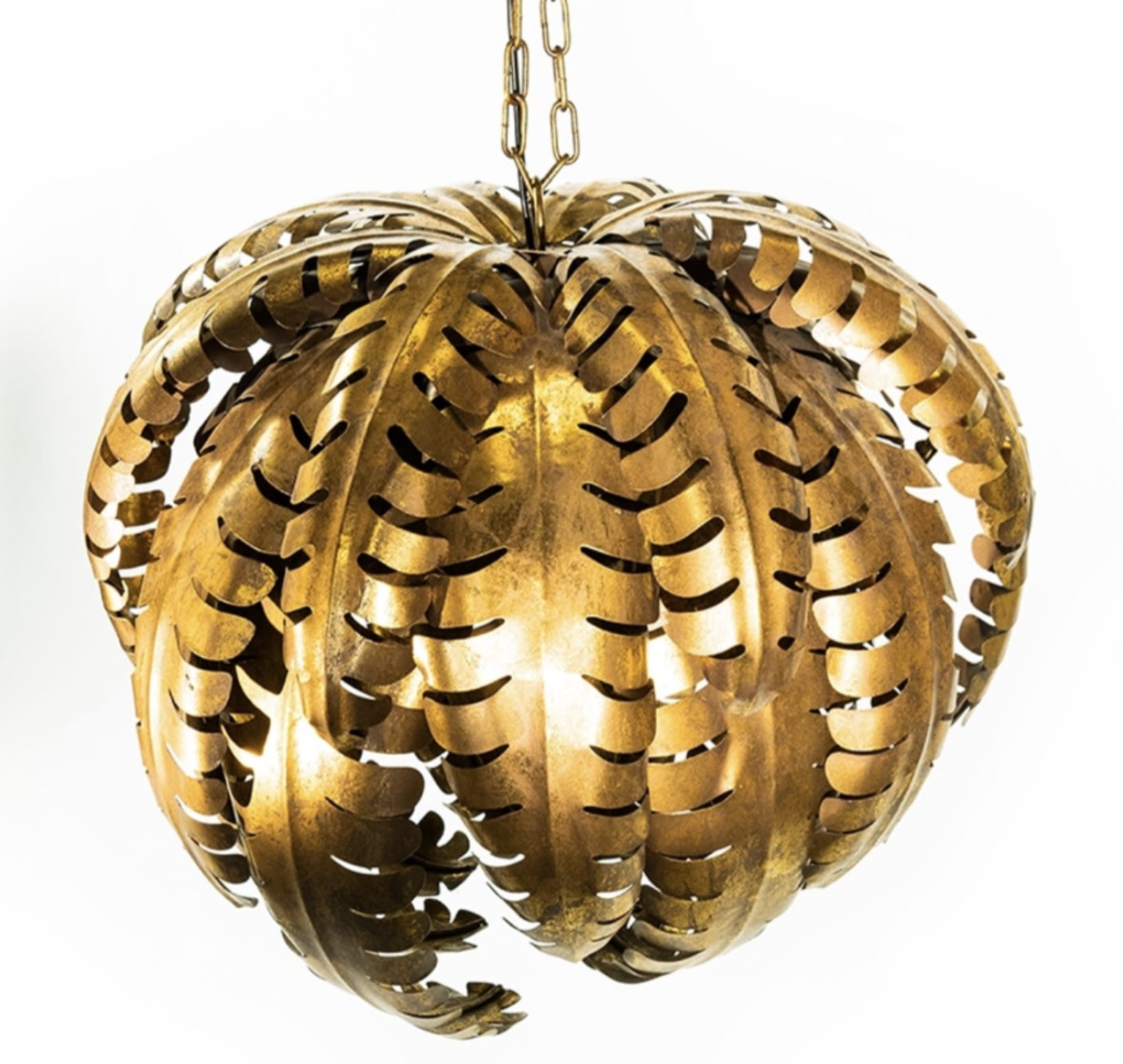 Golden metal palm chandelier 70