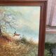 Tableau L Eiford peinture huile sur toile chien de chasse 68x58cm