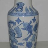 Vase or asian potiche pattern koi carps early xxth