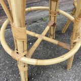 Pair of vintage rattan bar stools