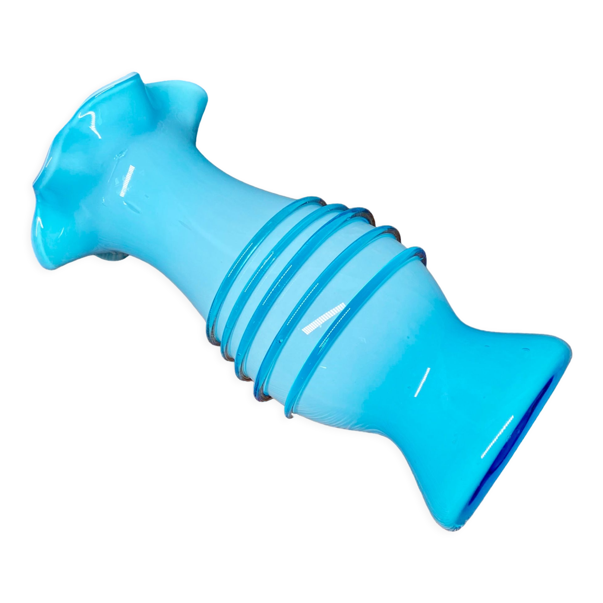 Blue opaline vase
