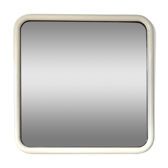 White tubular metal wall mirror