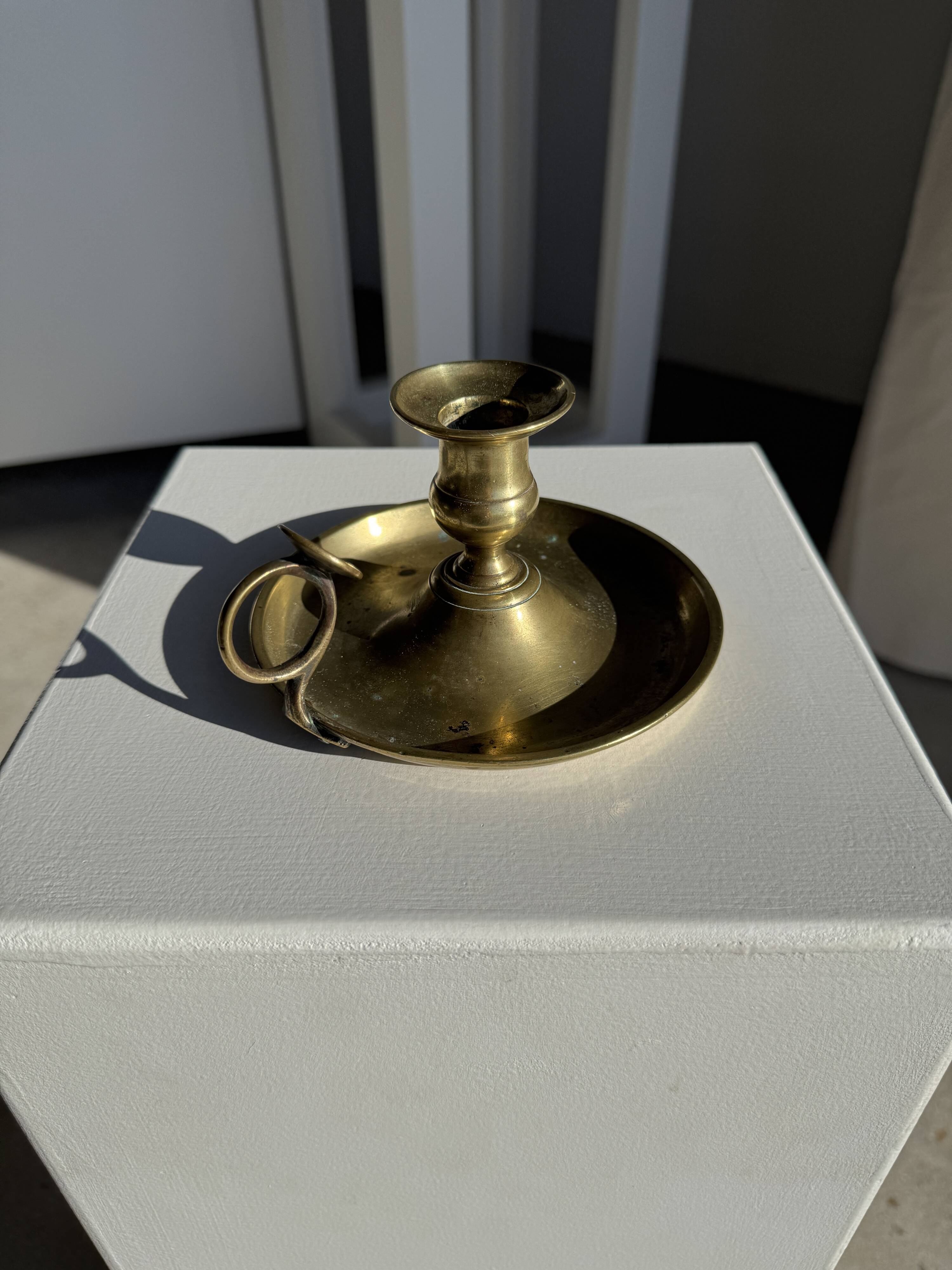 Antique gold hand candlestick H8 D14