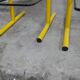 Paire de tabouret de bar italien ajustables jaune laqué et noir