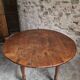 Table à abattants ancienne en chêne français, table à manger ronde, vers 1880–1920