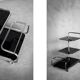 Vintage Mid-Century German Modern Bauhaus Chrome & Glass Serving Trolley