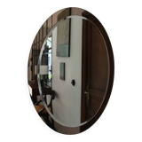 Vintage smoked bevelled mirror, in the style of Antonio Lupi, 70s.