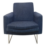 "Prelude" armchair by Louis Paolozzi Blue Chiné