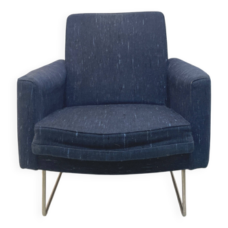 "Prelude" armchair by Louis Paolozzi Blue Chiné