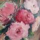 Vintage oil painting of flowers signed Jaobert