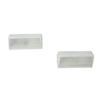 Pair of glass wall light of the years 50 Holophane