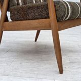 1970s, Danish armchair, beech wood, furniture wool fabric.
