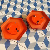 Paire d'appliques hexagone 1970