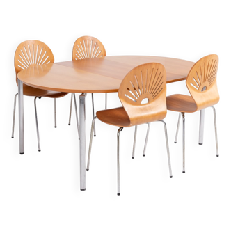 Gunvor and Niels Jørgen Haugesen dining set for Tranekaer Furniture, Denmark