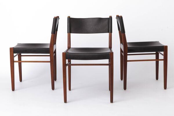 Ensemble de 3 chaises de salle à manger Helmut Magg – Modèle 3024 pour Deutsche Werkstätten