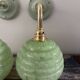 Paire d’appliques Art déco vert pastel