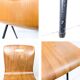Lot de 4 chaises empilables vintage métal bois, style industriel Mid-Century
