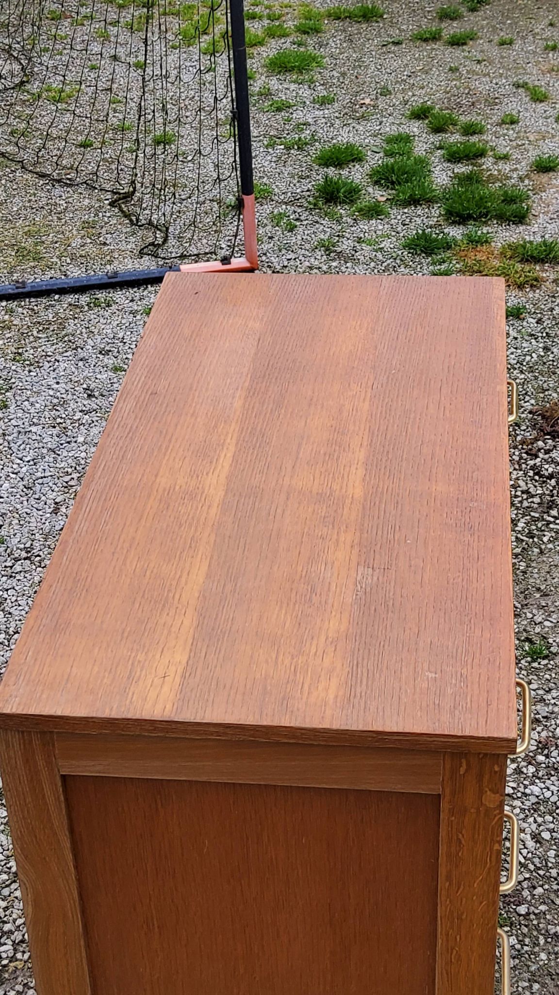 Vintage chest of drawers from the 50s in blond oak 4 drawers conical legs
