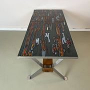 Vintage 1970s coffee table in ceramic, tiles, retro, mid-century