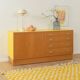 Sideboard by Poul Hundevad, 1960s, oak veneer, yellow Resopal