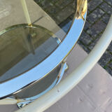 1960s glass and brass bar cart