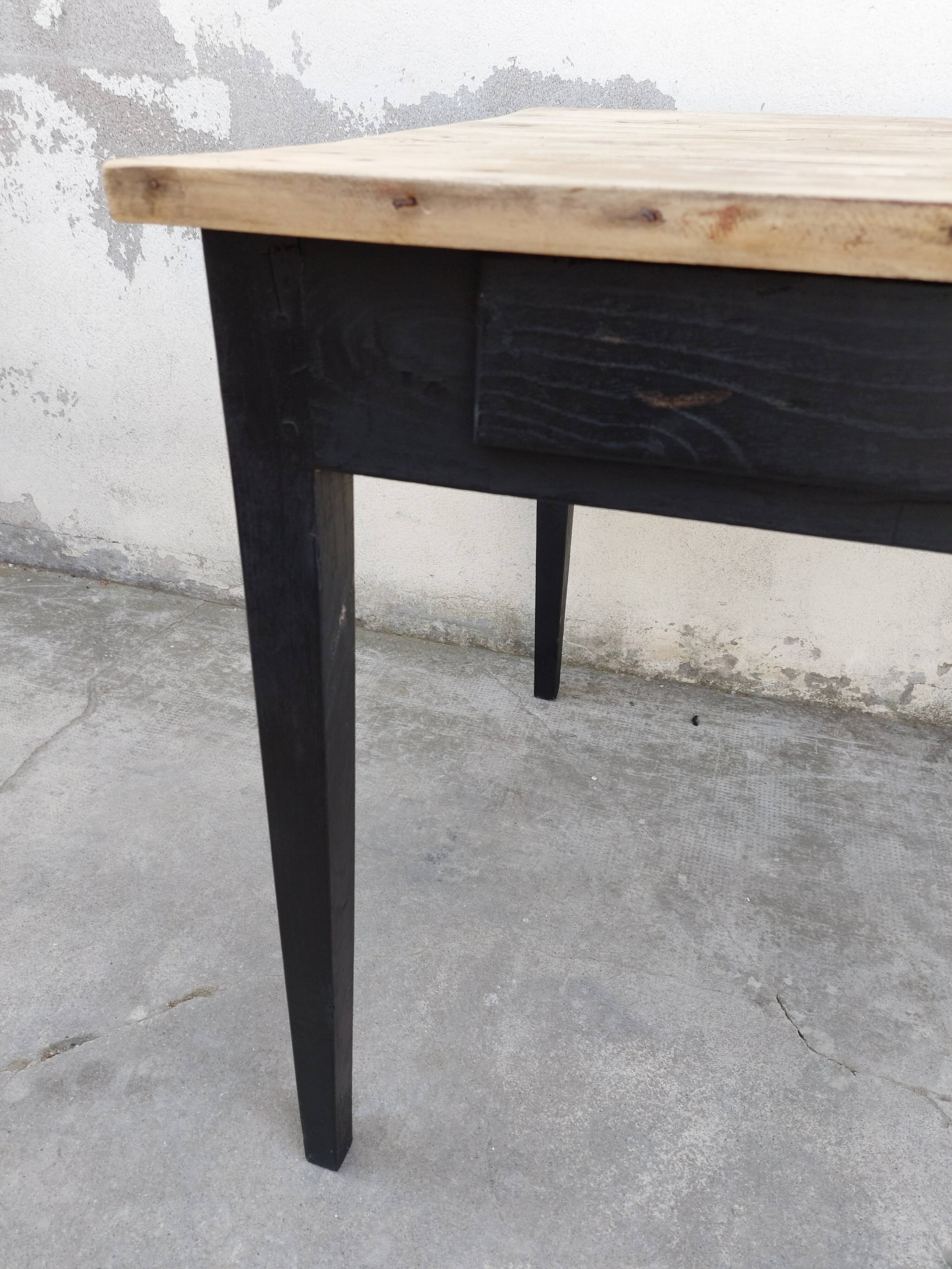 Black patinated old farmhouse table