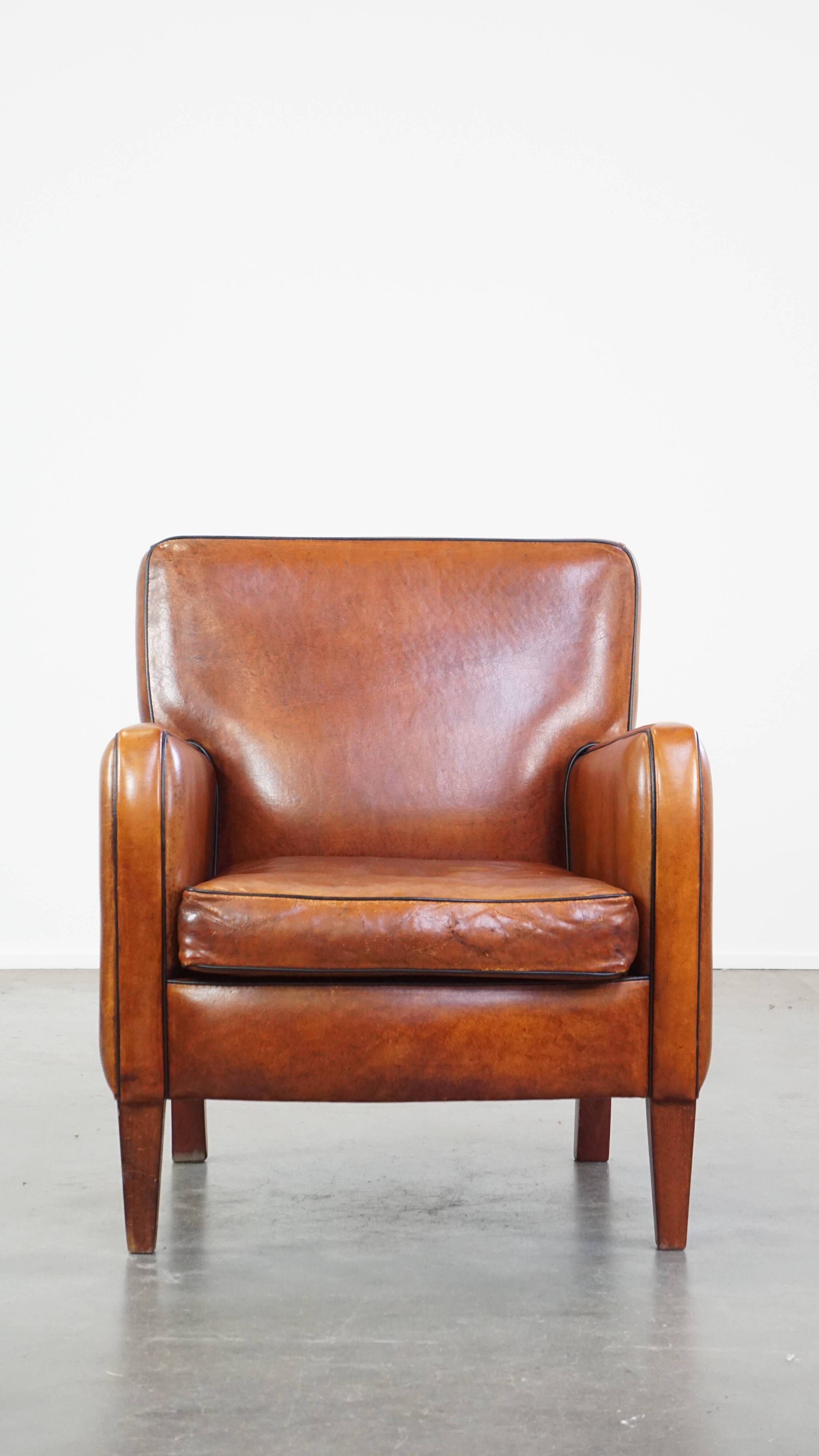 Sheepskin leather armchair