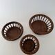 Vintage Set of 3 Mid Century Modern Hand Carbed Wooden Centerpiece Dec