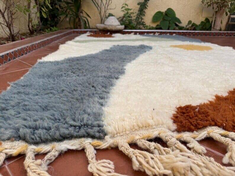 Handcrafted, colorful beni mrirt rug, size 150 x 250 cm