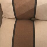 Vintage fireside chair and pouf circa 1980