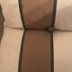 Vintage fireside chair and pouf circa 1980