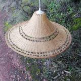 suspension en rotin vintage