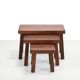 Set of three brutalist oak side tables 1970's