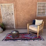 Moroccan carpet Boucherouite colored - 88 x 209 cm
