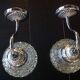 Pair of structured glass and chrome metal, 60s