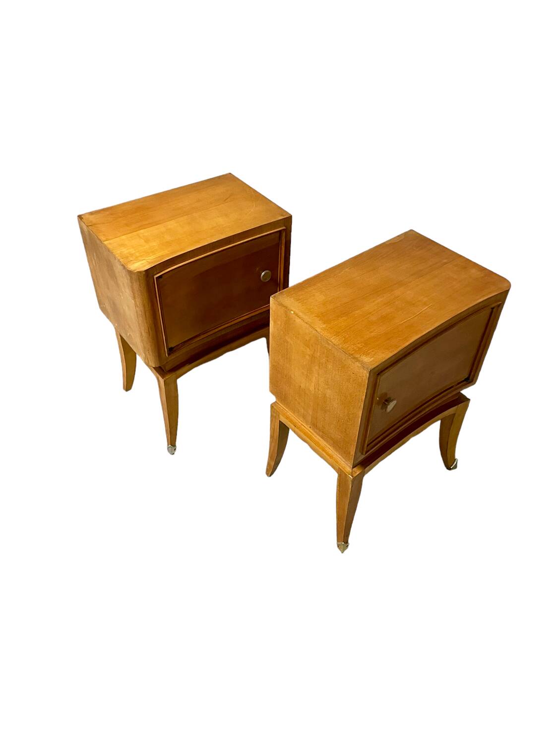 Pair of light wood bedside tables 1950