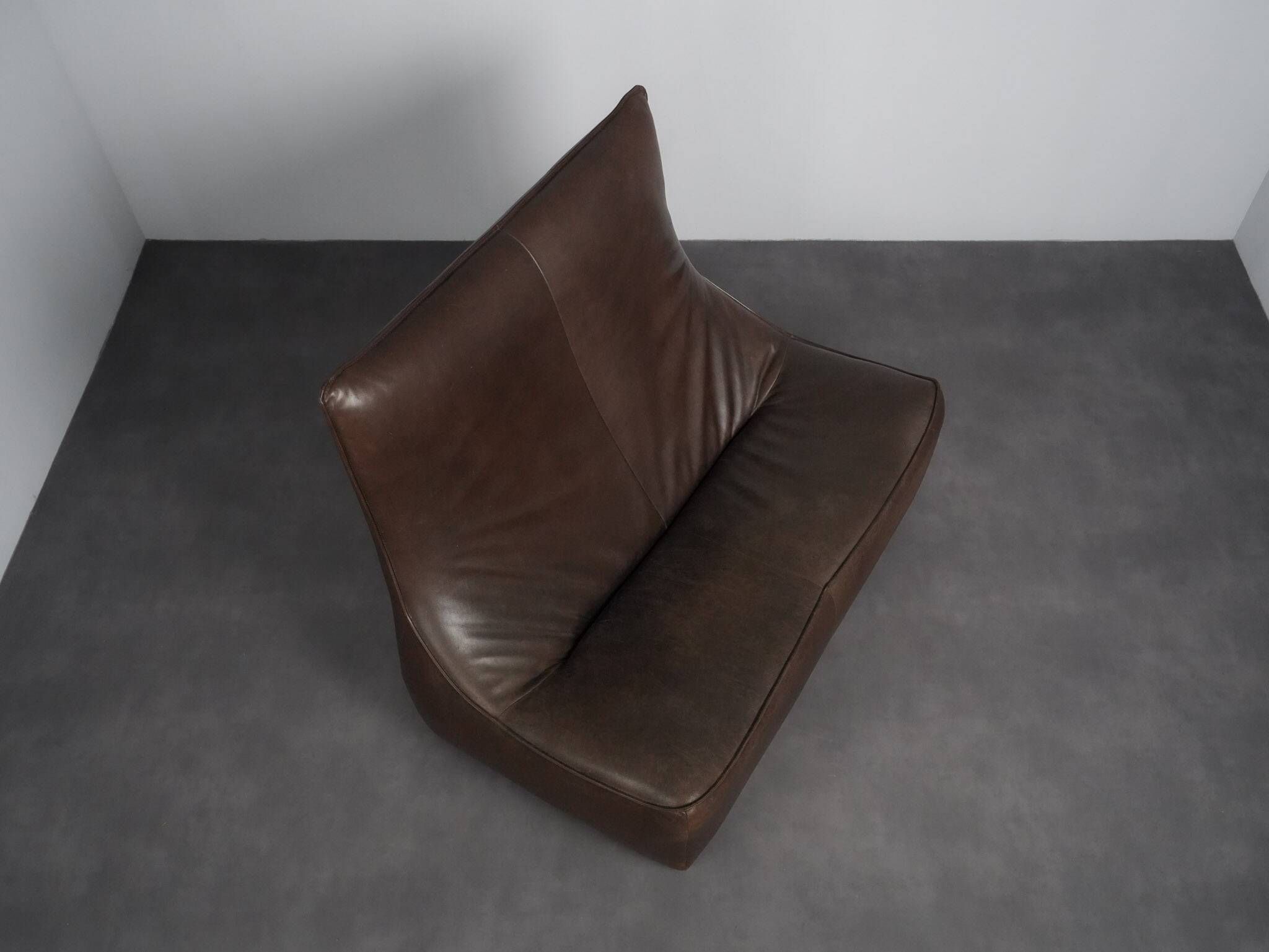"The Rock" leather 2-seater sofa by Gerard van den Berg for Montis, Netherlands, 1970s