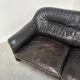 Black leather De Sede DS16 sofa, 1970s