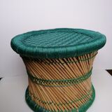 Bamboo and rope pouf